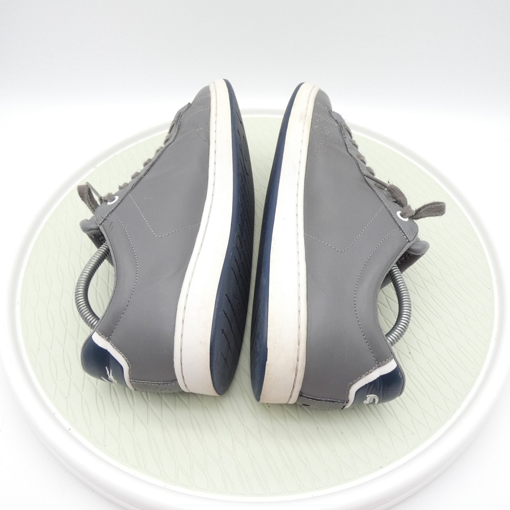 Lacoste Carnaby Evo CT8 SPM Mens Grey Leather Sneakers Size 10 Low Top Shoes - Picture 6 of 10